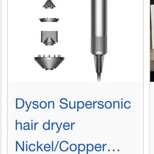 Dyson Hair Dryer in Silver with Attachments